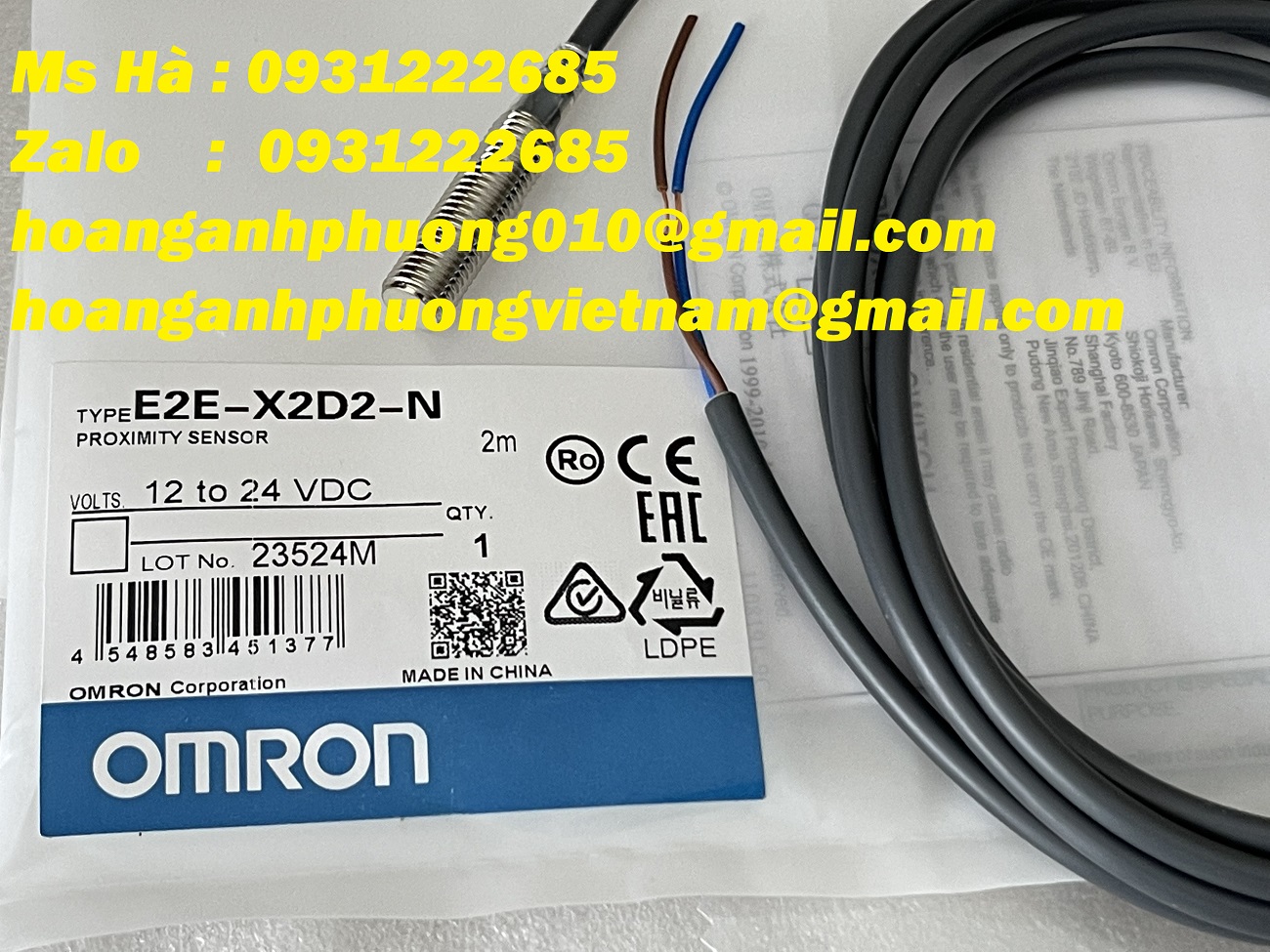 Cảm biến tiệm cận E2E-X2D2-N Omron - bh 12 tháng